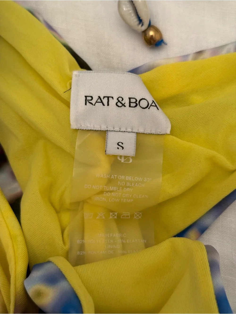 Rat & Boa Ribeiro Bikini Blue & Yellow Tie-Dye Bandeau